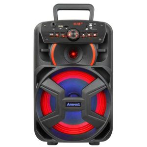 Caixa Amplificada Amvox Recarregável Bluetooth USB MicroSD Auxiliar 220W ACA 221 Gigante II Preto Bivolt