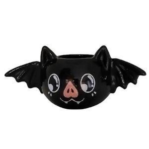 Caneca 3d Morcego Fofo Cerâmica 200ml Broglio Preto