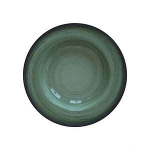Prato Fundo Tramontina Rústico Verde Em Porcelana Decorada 23 Cm Tramontina