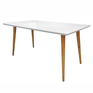 Mesa De Jantar Retangular 160cm 6 Lugares Veneza Plus C14 Branco - Mpozenato