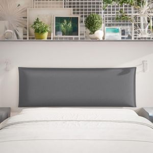 Painel Cabeceira De Parede Perro 1,40 Cama Casal Estofada cinza