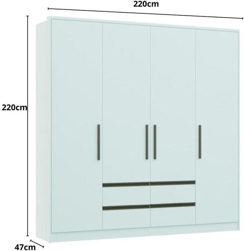 Guarda-Roupa---Roupeiro-4-Portas-4-Gavetas-Luxus-Castro-Branco-220cm