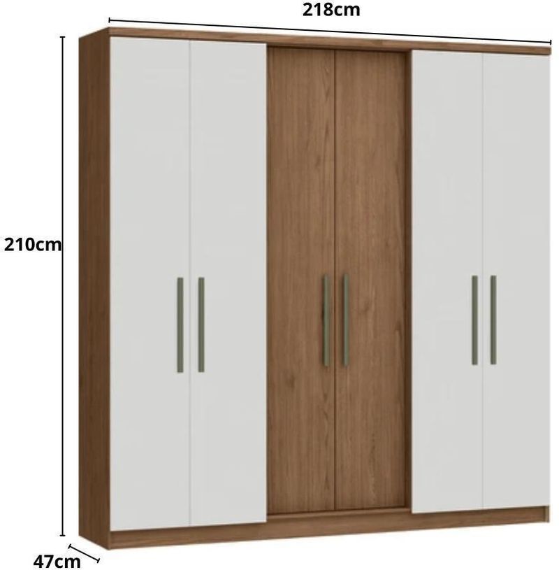 Guarda-Roupa---Roupeiro-6-Portas-Nova-York-Castro-Macadamia-e-Blanc-210x218x47cm