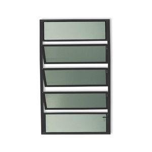 Vitro Basculante de Alumínio Preto Vidro Boreal - 100x80