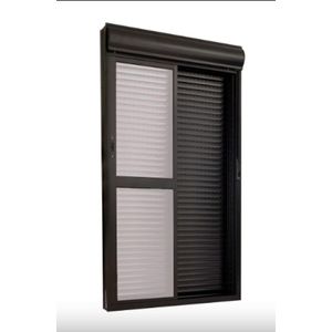 Porta Veneziana Integrada em Alumínio Suprema Preto - 220X150