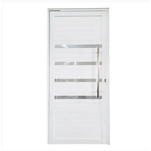 Porta Pivotante de Alumínio Branco com Friso esquerdo - 210x100