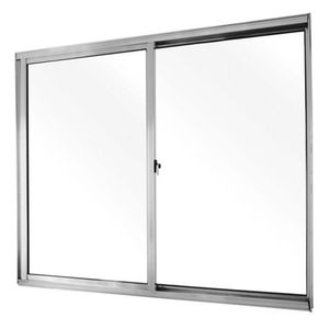 Janela de alumínio 02 folhas fit Brilhante - 100x100