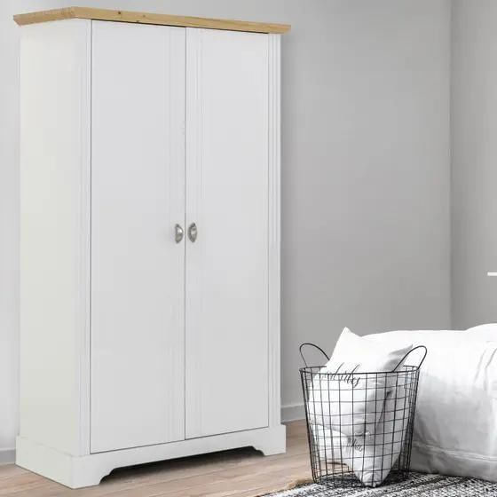 Guarda-Roupa---Roupeiro-2-Portas-Toledo-Edez-Branco-Nevada-e-Mel-101x189x56cm