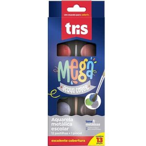 Aquarela  Acqua Color Metálica 12 Cores Tris
