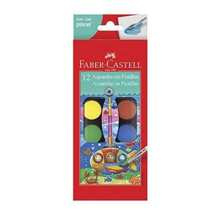 Estojo Aquarela Escolar 12 Cores + Pincel - Faber-castell