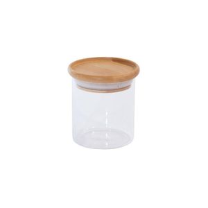 Pote De Vidro Empilhável Com Tampa Bambu - 200ml