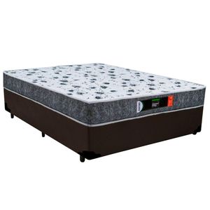 Cama Box Casal + Colchão Ortopédico Resistente Pró D28 Prime Colchões 138x188x60 Cor:marrom