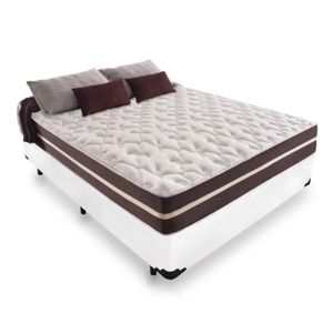 Cama Box Casal + Colchão De Molas Prime Colchões Classic Superlastic 138x188x64 Cor:branco