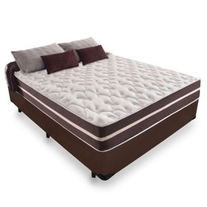 Cama Box Casal + Colchão De Molas Prime Colchões Classic Superlastic 138x188x64 Cor:marrom
