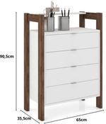 Comoda-4-Gavetas-Tecno-Mobili-Branco-e-Nogal-AZ1012