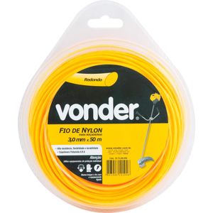 Fio De Nylon 3,0mmx50m Redondo Para Roçadeiras E Aparadores