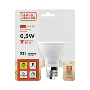 Lâmpada Led Par20 100-240V 2700K 7W IRC 80 IP65 Black=Decker