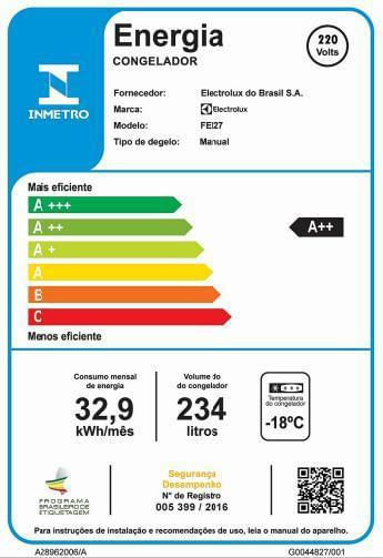 Freezer-Electrolux-FEI27-234-Litros-Branco-Inverter-220V
