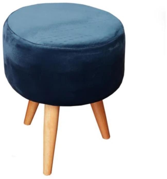 Puff Redondo Arona RD Azul Marinho Veludo