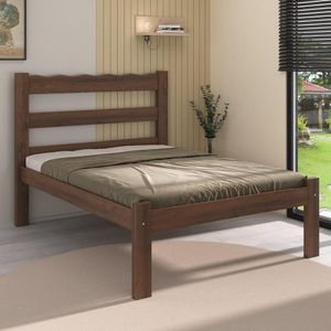 Cama de Casal Madeira Maciça para Colchão 128/138x188cm Multimóveis CR35255