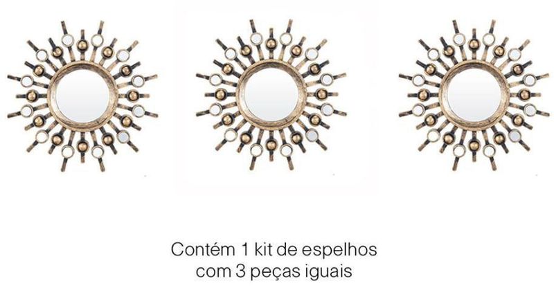 Espelho-Decorativo-Inova-Soleil-Ouro-Velho-25x25cm-Kit-com-3-Pecas