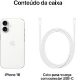 Apple Iphone 16 128GB 8GB RAM Câmera de Até 48MP Tela 6-1 Bateria3561mAh Branco