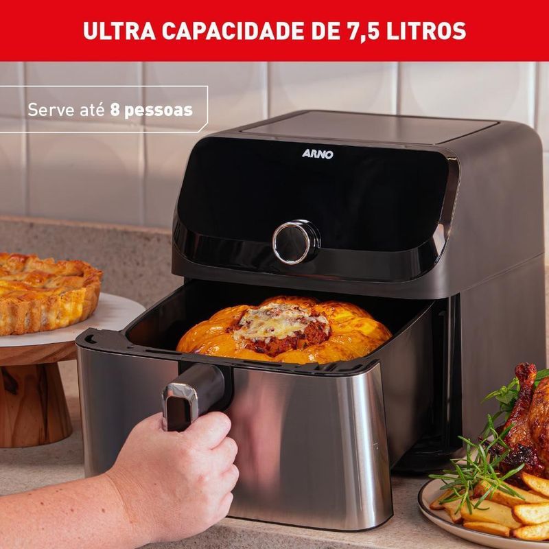 Fritadeira-Eletrica---Air-Fryer-Arno-Expert-Maxxi-75L-AFD7-Preto-220V