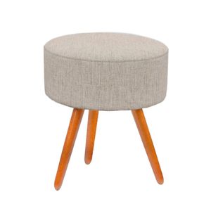 Puf Puff Para Sala Pé Palito Várias Cores 50 Cm Linho
