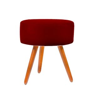 Puff Para Sala Redondo Pés Palito Suede Oferta Balaqui Decor