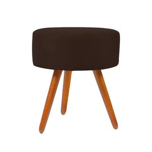 Puff Puf Banqueta Redondo Para Camarim Suede Pés Palito