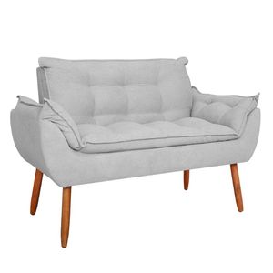 Sofá 2 Lugares Orgânico Bouclê Off White - Balaqui Decor