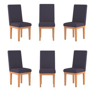 KIT 6 Cadeiras Estofadas Reforçadas para Mesa de Jantar