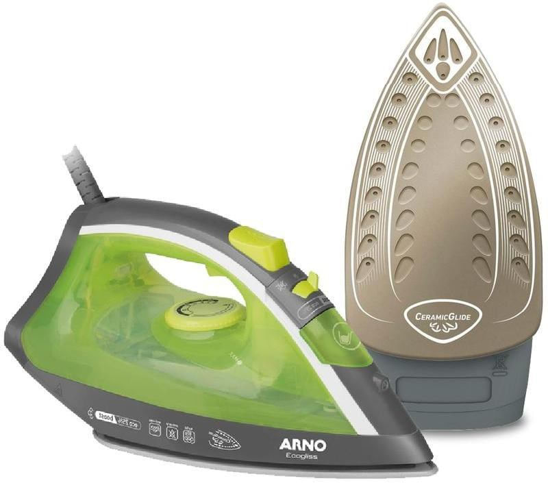 Ferro-Vapor-Arno-Ecogliss-Com-Base-Ceramica-e-Modo-ECO-FEC1-110VVerde-Cinza