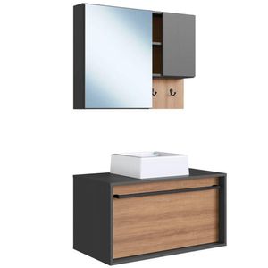 Kit Gabinete com Cuba e Espelheira 80cm PRODDY