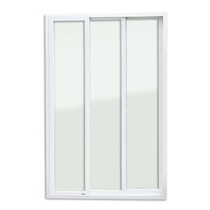 Porta Correr 3 Folhas de Pvc Itec com Vidro Temperado - 210x200