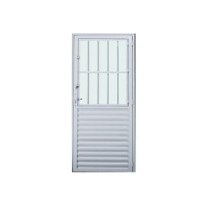 Porta de alumínio L25 com Grade Branca esquerda - 210x80