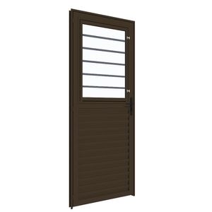 Porta de Alumínio Maxx com Grade Bronze Direita - 210x85