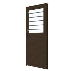Porta de Alumínio Maxx com Grade Bronze Esquerda - 210x85