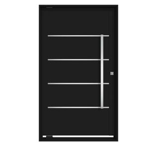 Porta Pivotante de Alumínio Preto Termoacustica Esquerda - 220x100
