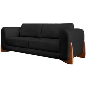 Sofa Jolie 3 Lugares 230cm Pes Boomerang Linho Boucle Ezz