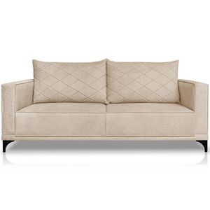 Sofa Nori 2 Lugares Pes De Ferro 160cm Linho Boucle Ezz