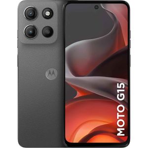 Smartphone / Telefone Celular Moto G15 256GB 12GB (4GB RAM+8GB RamBoost) e Câmera 50MP com AI Bateria de 5200 MAH Tela FHD+ 6.7" NFCGrafite