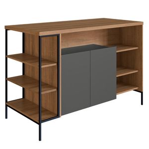 Mesa Ilha Gourmet 131 cm 2 Portas P1035 PP Milani Store