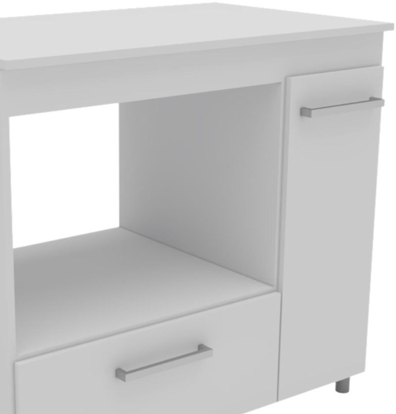 Balcão Para Cooktop 90cm 2 Portas 1 Prateleira Unibelle Móveis 1259Branco