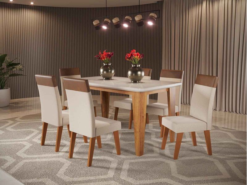 Mesa-de-Jantar-6-Lugares-Com-Tampo-Com-Vidro-Dakota-Viero-Moveis-Mel-eOff-White-160cm-31226-241113