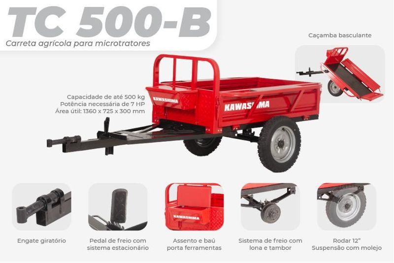 Carreta-Para-Motocultivador-Com-Assento-e-Freio-TC500-B-Kawashima