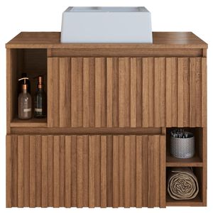 Gabinete Suspenso 2 Portas Com Cuba Branca 75 cm BL1000 FAEM