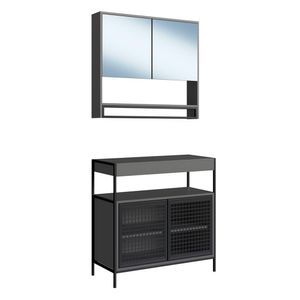Conjunto de Banheiro Gabinete E Espelheira P103841 PP Milani Store