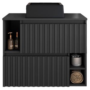 Gabinete Suspenso 2 Portas Com Cuba Preta 75 cm BL1000 FAEM