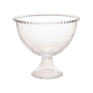 Saladeira Com Pé Cristal Pearl 21 Cm X 19 Cm Wolff Transparente